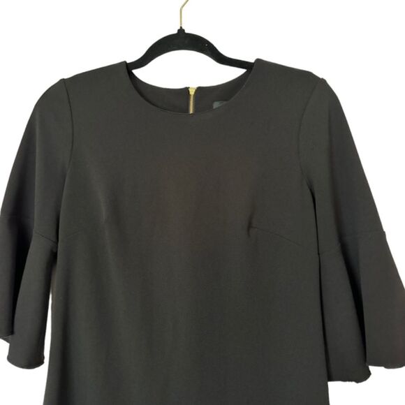 ELLEN TRACY Woman's Black Bell Sleeve Ruffle Hem Exposed Back Zipper Size 6 - Picture 5 of 12